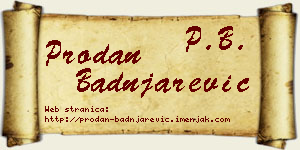 Prodan Badnjarević vizit kartica
